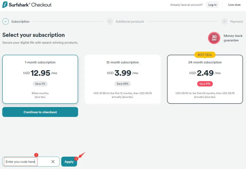 How to use a coupon code – Surfshark Customer Support