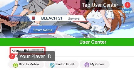 How to find Bleach Mobile 3D SEA Player ID