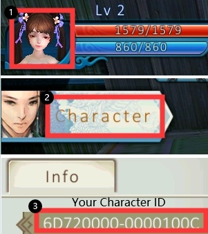 how to find jade dynasty character id