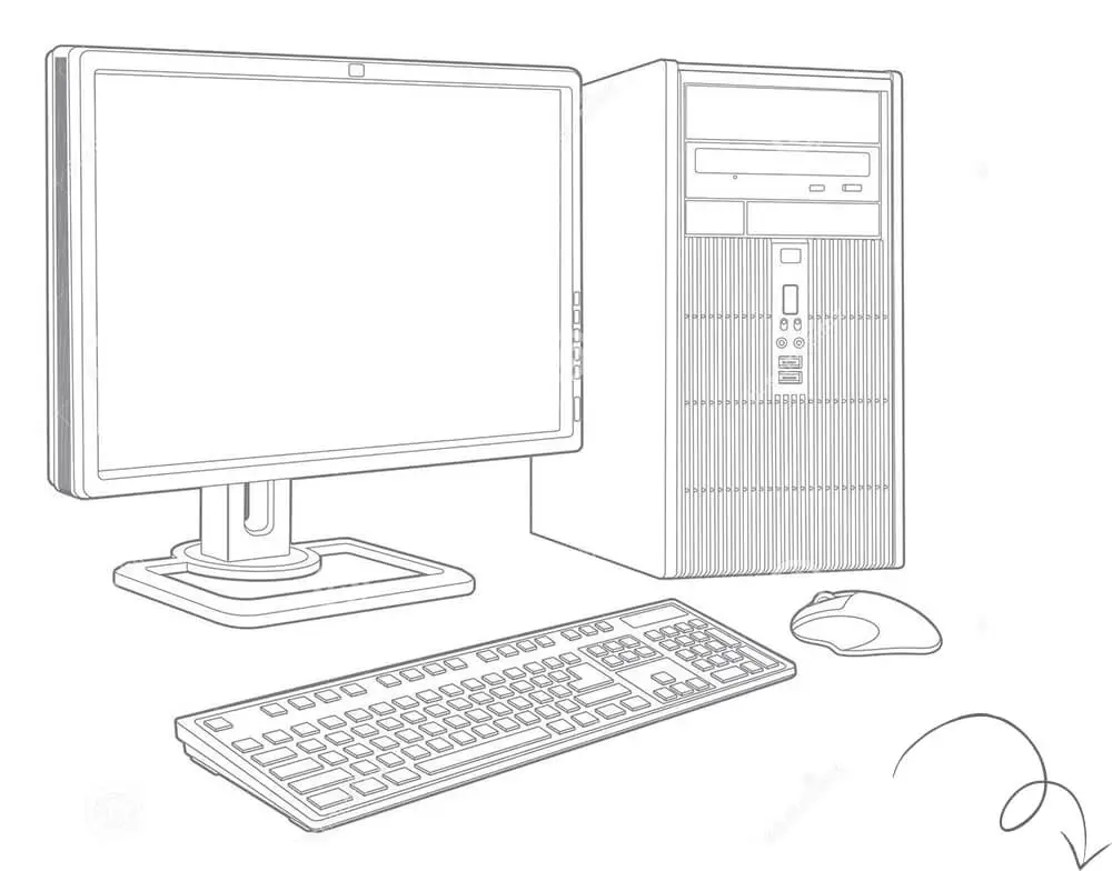 Компьютер рисунок карандашом