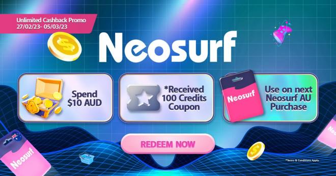 NEOSURF Voucher (AU) Unlimited Cashback Promotion