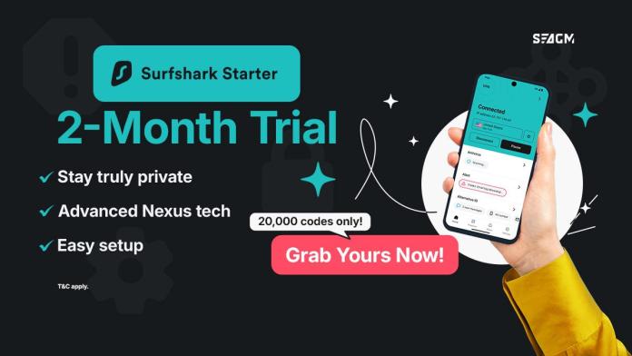 Protect Your Privacy with Surfshark STARTER – 2-Month Trial for Only USD 1!