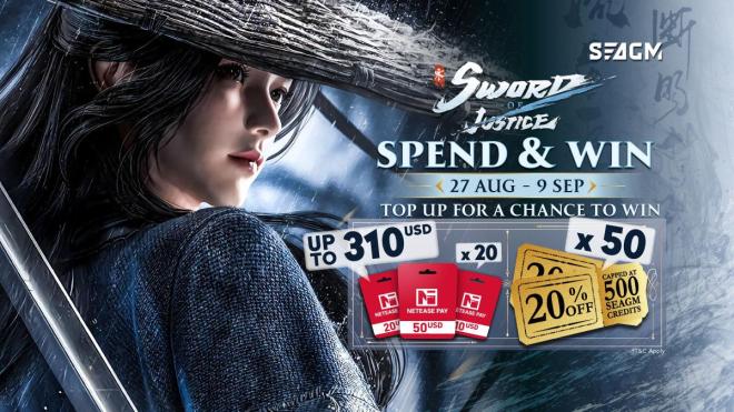 Spend & Win when you purchase Sword of Justice Top Up!